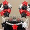 Black Red Star Foil Balloons, 18 Inch Black Silver Pentagram Aluminum Foil Balloons 12 Pcs